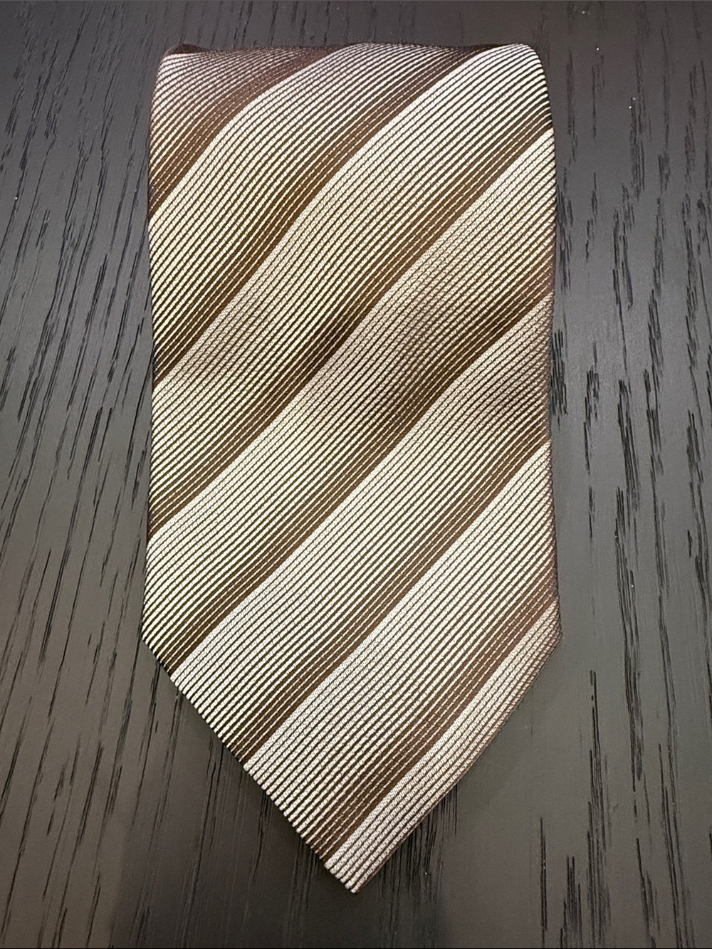 Giorgio Armani Diagonal Stripe Tie in Brown and Tan